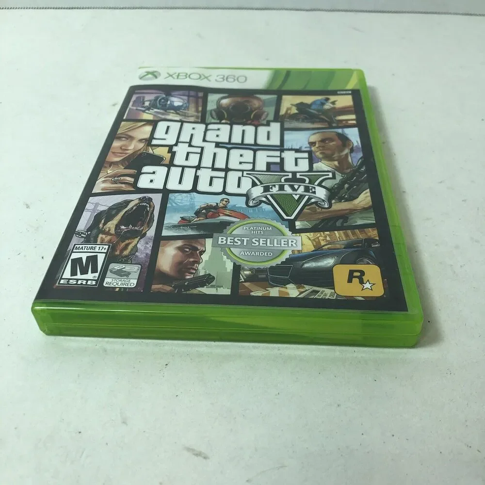 Microsoft‎ XBox 360 Game Grand Theft Auto V 2013 2 Discs Mature B4